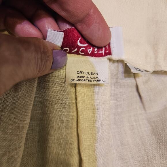 Vintage Doncaster linen floral embroidered skirt. Size 12 - Picture 7 of 8